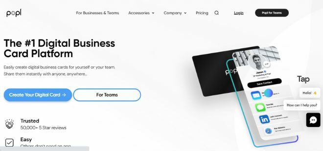 Best NFC Business Cards - Popl - Homepage
